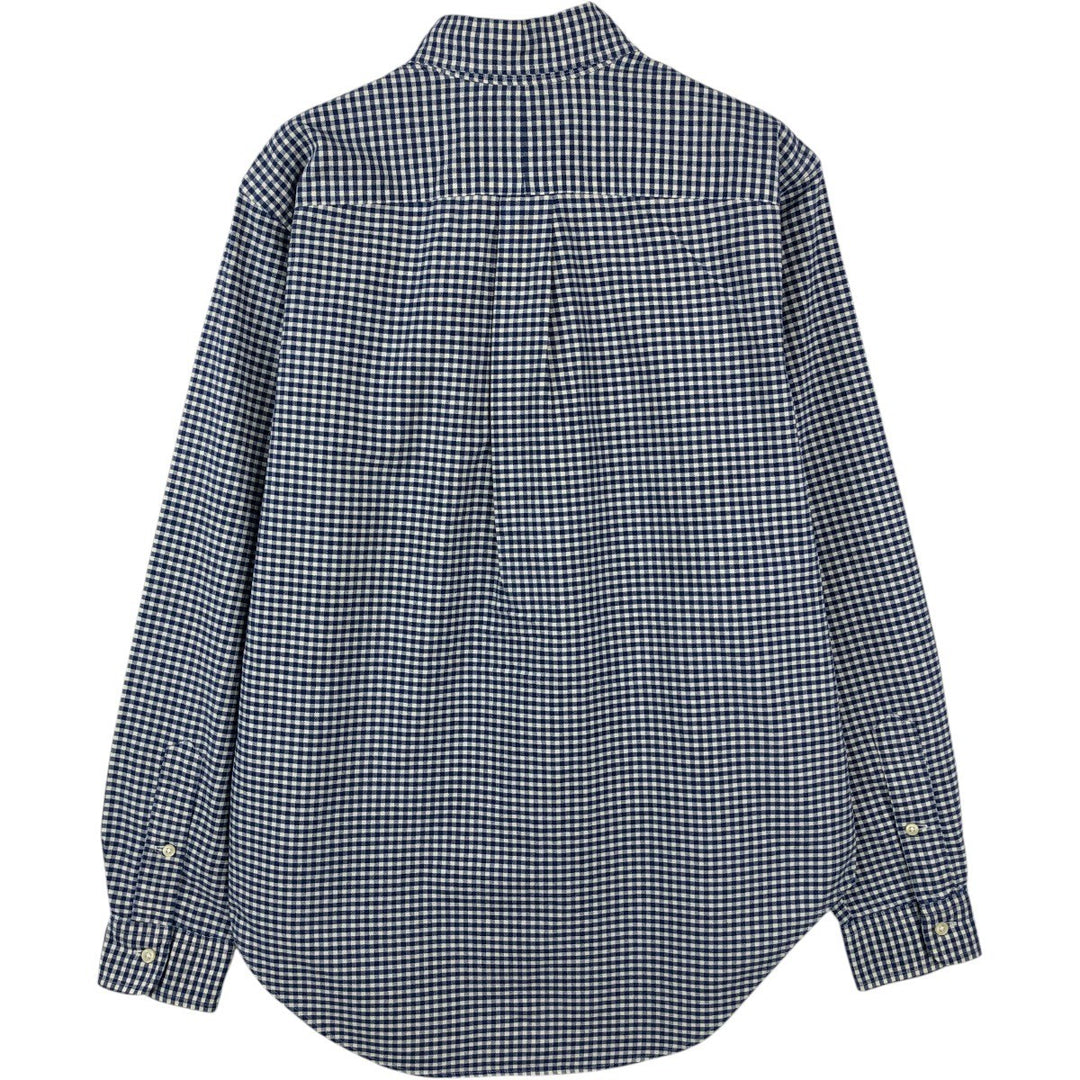 Ralph Lauren CLASSIC FIT Gingham Check Long Sleeve Button-Down Check Shirt (Men's Size S) cotton blue type Vintage Second Hand