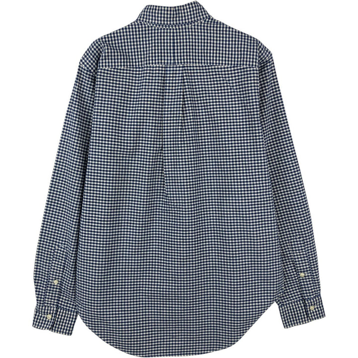 Ralph Lauren CLASSIC FIT Gingham Check Long Sleeve Button-Down Check Shirt (Men's Size S) cotton blue type Vintage Second Hand