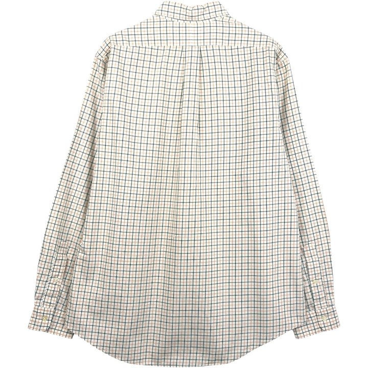 Ralph Lauren CUSTOM FIT long sleeve button down check shirt, men's size L cotton white type Vintage Second Hand