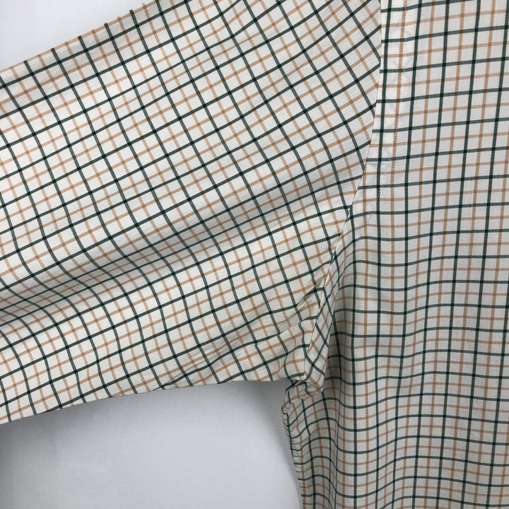 Ralph Lauren CUSTOM FIT long sleeve button down check shirt, men's size L cotton white type Vintage Second Hand