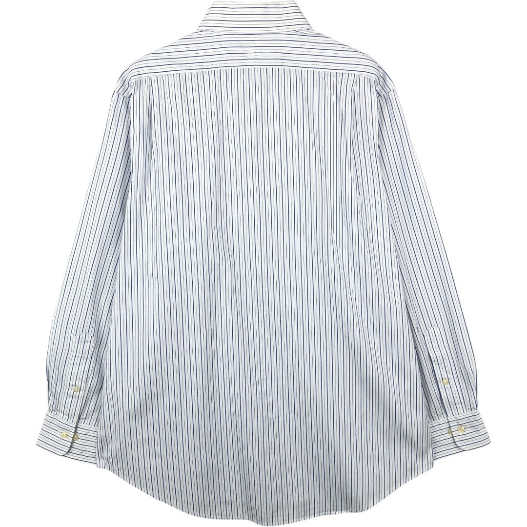 Ralph Lauren POLO by Ralph Lauren REGENT CUSTOM FIT Long-Sleeve Cotton Stripe Shirt, Men's Size L (approx.) cotton white type Vintage Second Hand