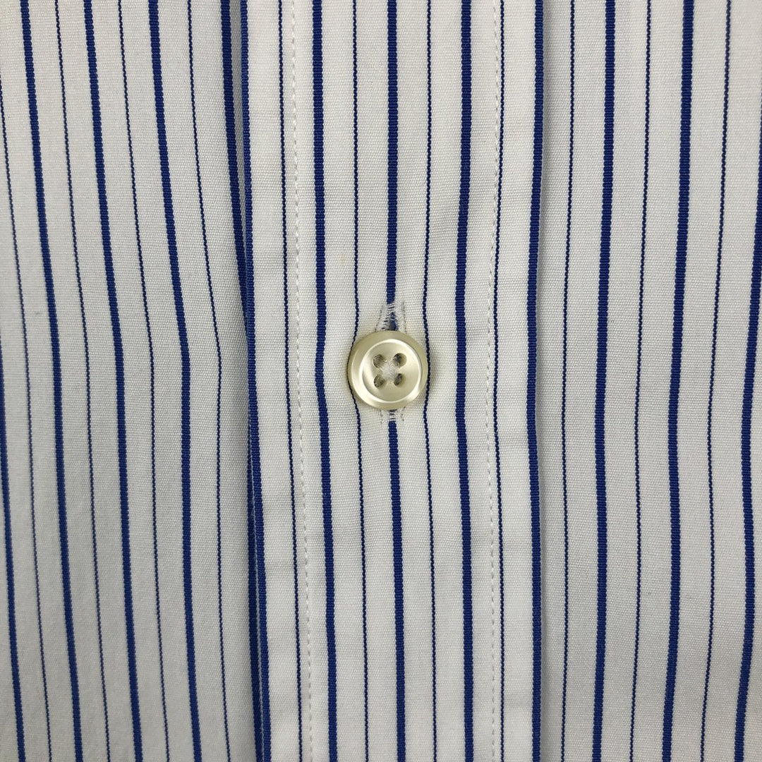 Ralph Lauren POLO by Ralph Lauren REGENT CUSTOM FIT Long-Sleeve Cotton Stripe Shirt, Men's Size L (approx.) cotton white type Vintage Second Hand