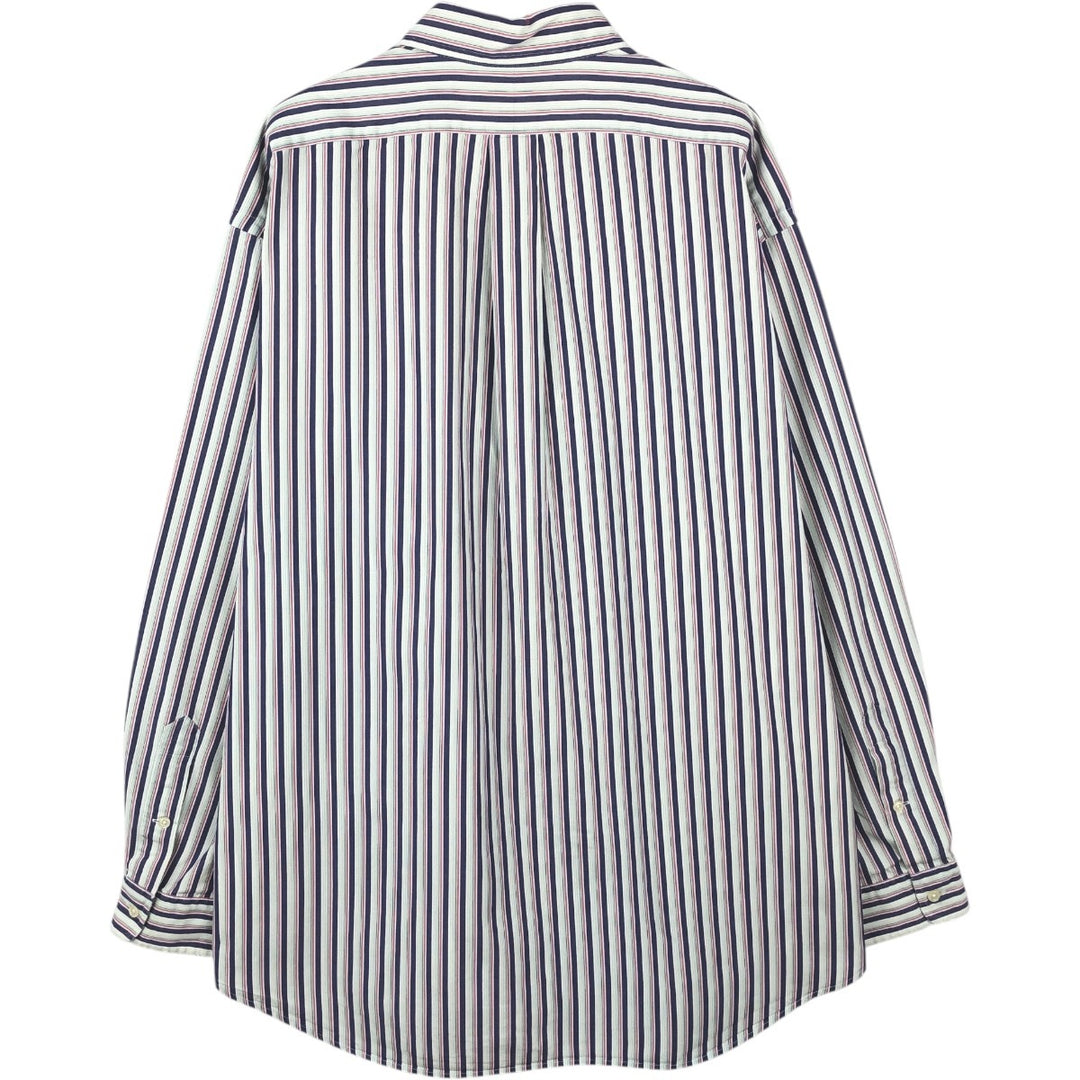 Ralph Lauren BLAKE long sleeve button-down striped shirt, men's size XL cotton navy blue type Vintage Second Hand