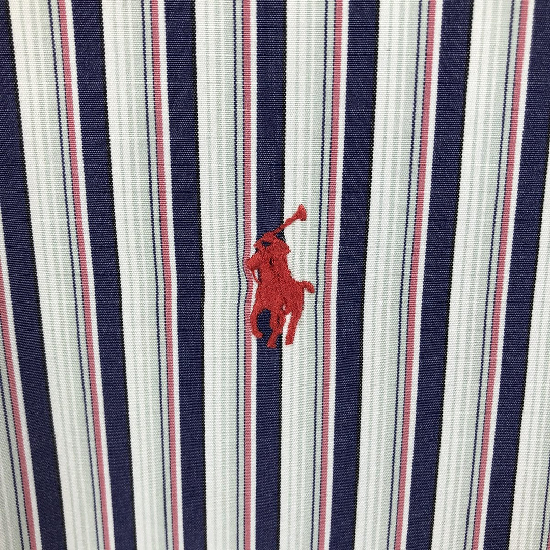 Ralph Lauren BLAKE long sleeve button-down striped shirt, men's size XL cotton navy blue type Vintage Second Hand