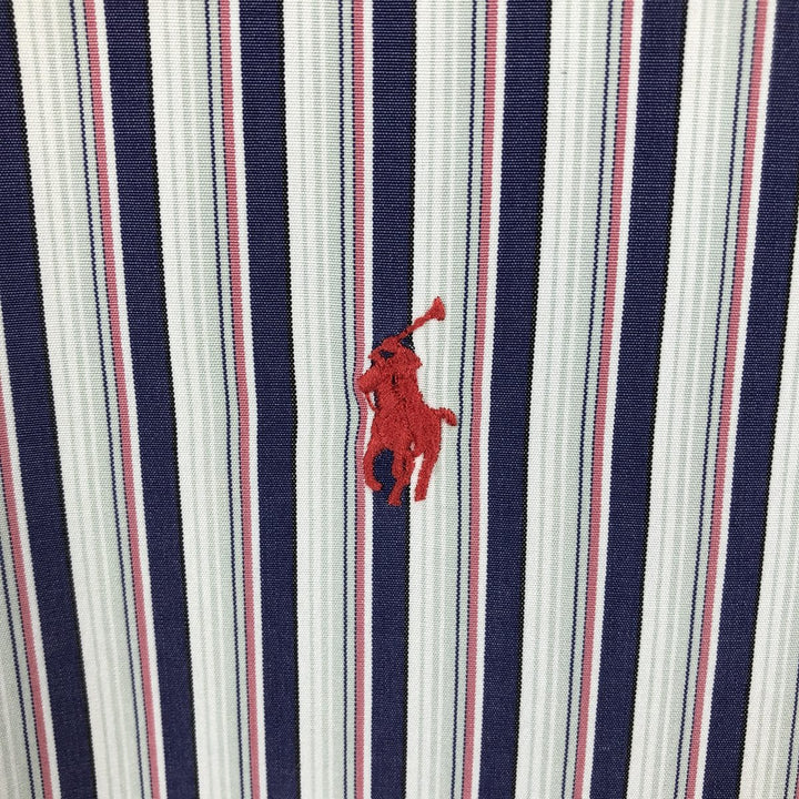 Ralph Lauren BLAKE long sleeve button-down striped shirt, men's size XL cotton navy blue type Vintage Second Hand
