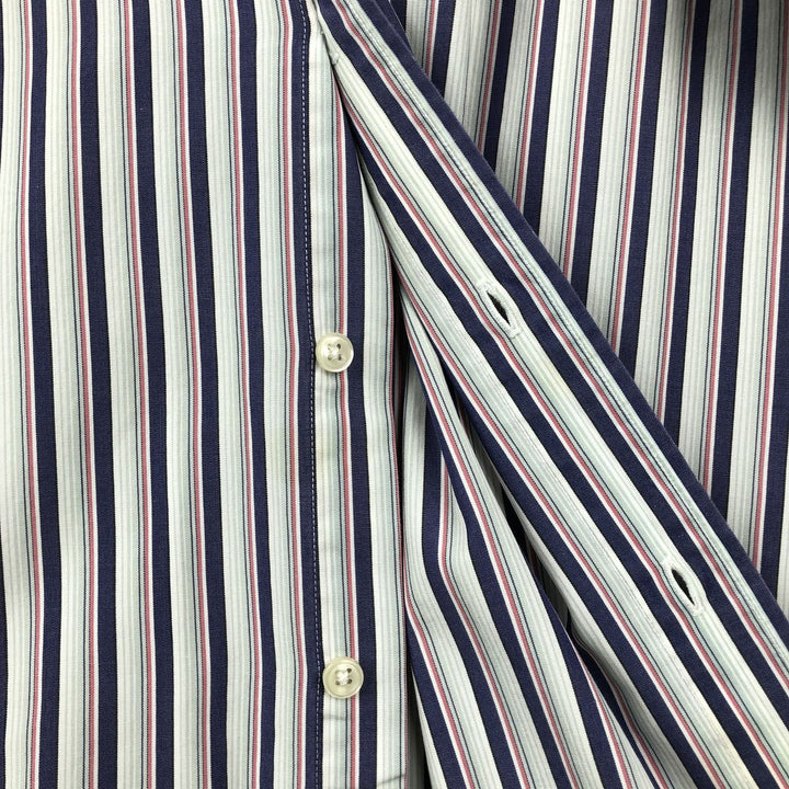Ralph Lauren BLAKE long sleeve button-down striped shirt, men's size XL cotton navy blue type Vintage Second Hand