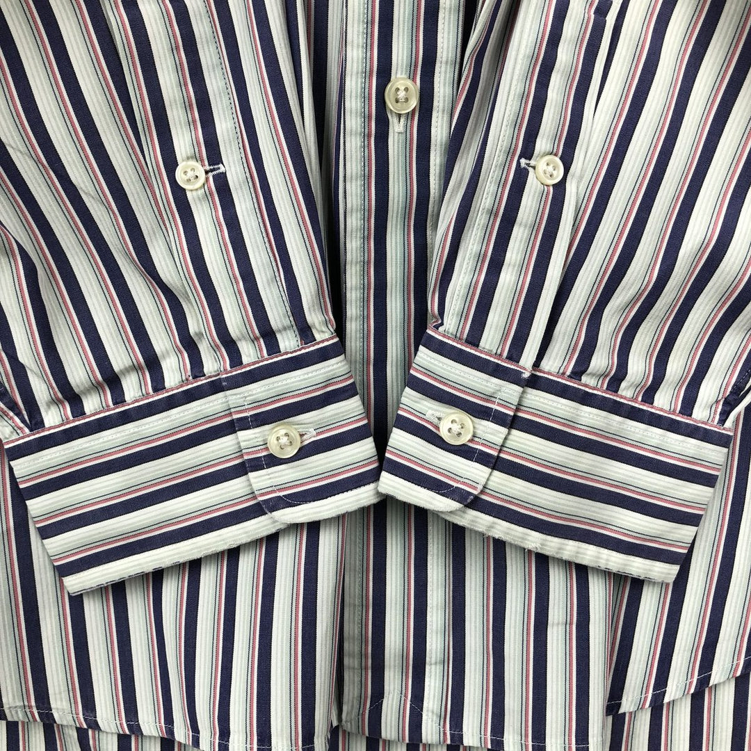 Ralph Lauren BLAKE long sleeve button-down striped shirt, men's size XL cotton navy blue type Vintage Second Hand