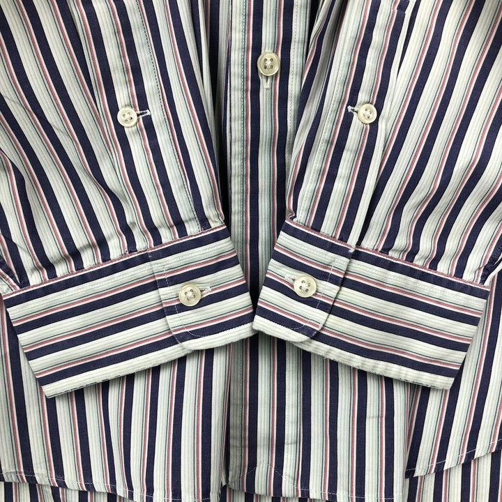 Ralph Lauren BLAKE long sleeve button-down striped shirt, men's size XL cotton navy blue type Vintage Second Hand