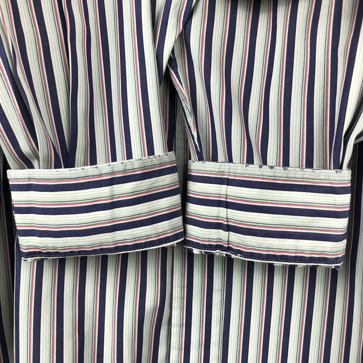 Ralph Lauren BLAKE long sleeve button-down striped shirt, men's size XL cotton navy blue type Vintage Second Hand