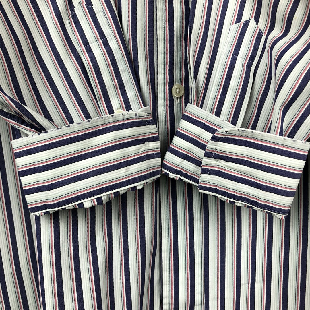 Ralph Lauren BLAKE long sleeve button-down striped shirt, men's size XL cotton navy blue type Vintage Second Hand