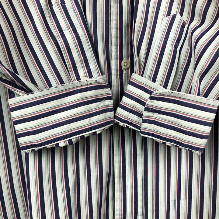 Ralph Lauren BLAKE long sleeve button-down striped shirt, men's size XL cotton navy blue type Vintage Second Hand