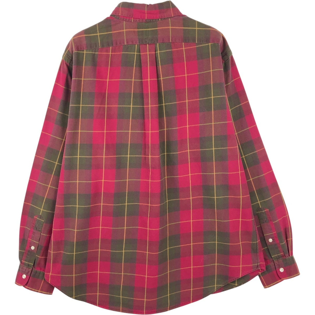 Ralph Lauren Classic Fit Long Sleeve Button Down Check Shirt Men's Size L cotton red type Vintage Second Hand