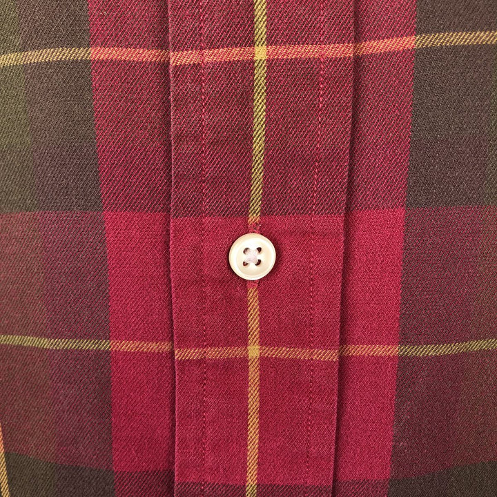 Ralph Lauren Classic Fit Long Sleeve Button Down Check Shirt Men's Size L cotton red type Vintage Second Hand