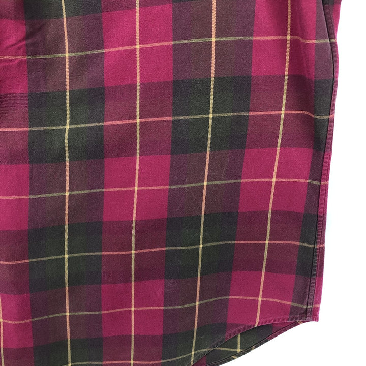 Ralph Lauren Classic Fit Long Sleeve Button Down Check Shirt Men's Size L cotton red type Vintage Second Hand