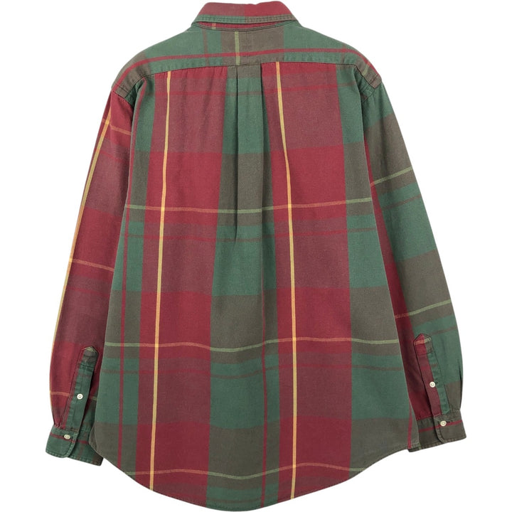 Ralph Lauren POLO by Ralph Lauren Long Sleeve Button-Down Check Shirt Men's Size L cotton red type reddish brown Vintage Second Hand