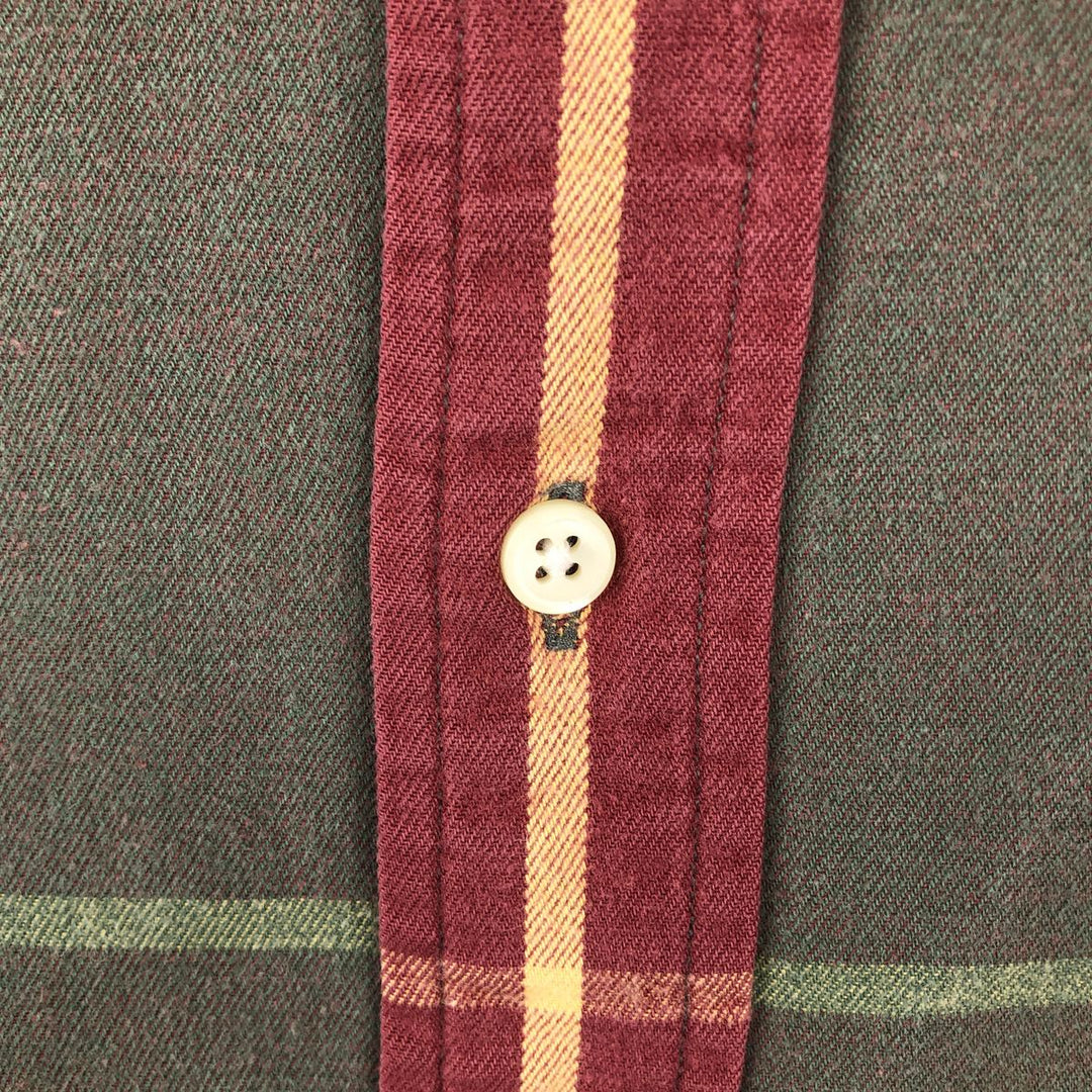 Ralph Lauren POLO by Ralph Lauren Long Sleeve Button-Down Check Shirt Men's Size L cotton red type reddish brown Vintage Second Hand
