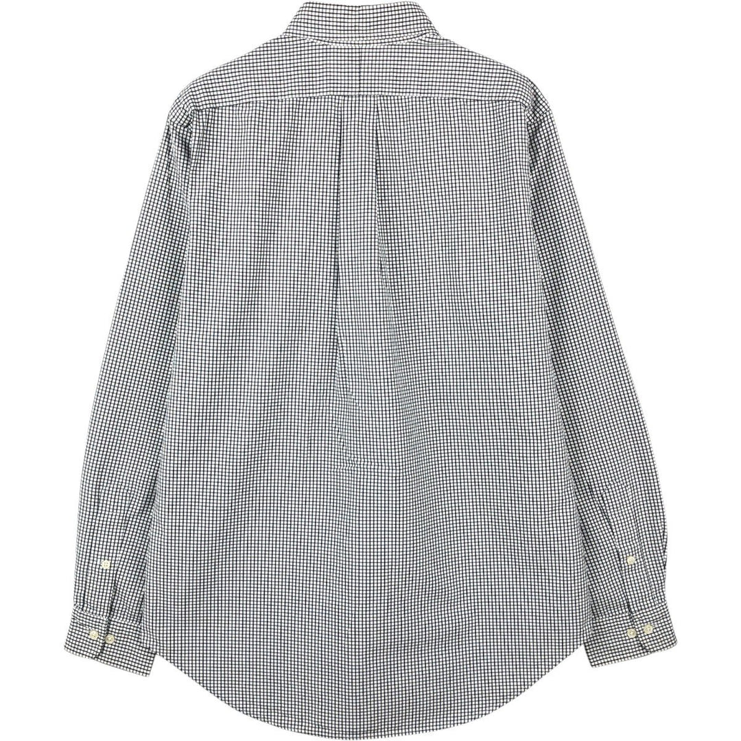 Ralph Lauren Classic Fit Gingham Check Long Sleeve Button-Down Shirt, Men's Size Medium cotton black type Vintage Second Hand