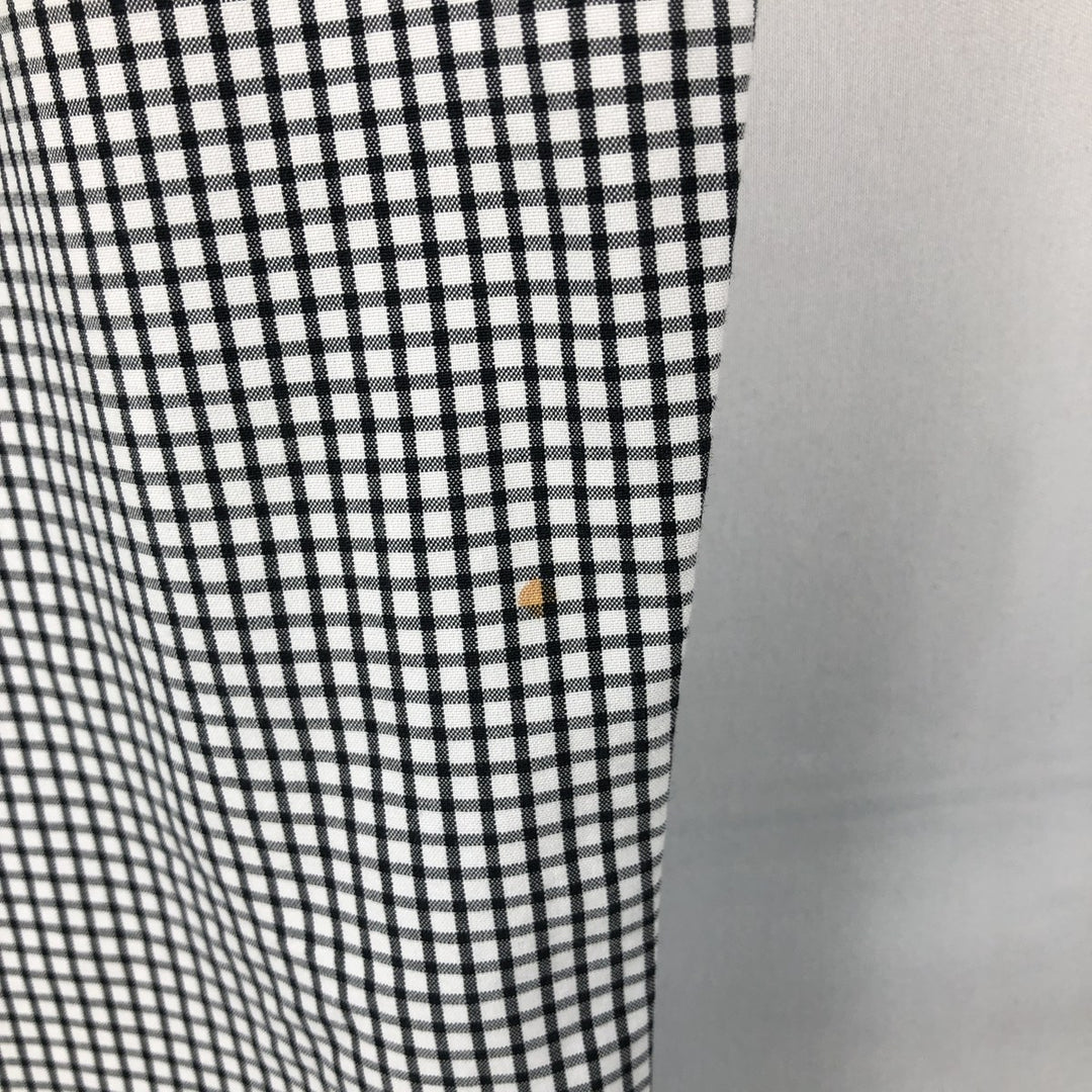 Ralph Lauren Classic Fit Gingham Check Long Sleeve Button-Down Shirt, Men's Size Medium cotton black type Vintage Second Hand