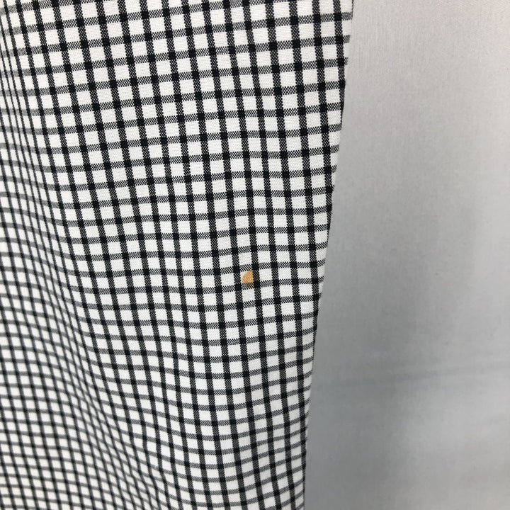Ralph Lauren Classic Fit Gingham Check Long Sleeve Button-Down Shirt, Men's Size Medium cotton black type Vintage Second Hand
