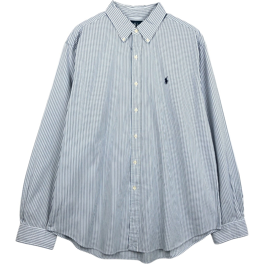 Ralph Lauren Classic Fit Long Sleeve Button Down Striped Shirt Men's XL cotton white type Vintage Second Hand