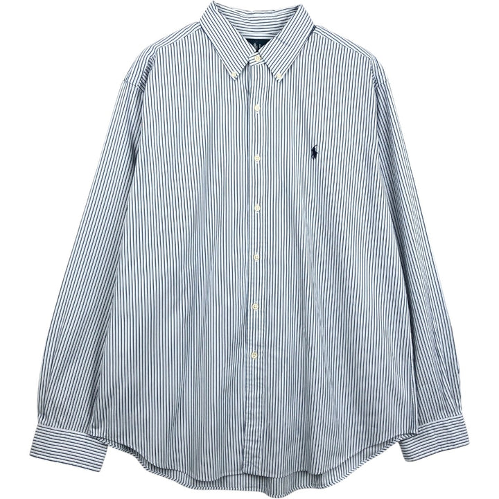 Ralph Lauren Classic Fit Long Sleeve Button Down Striped Shirt Men's XL cotton white type Vintage Second Hand