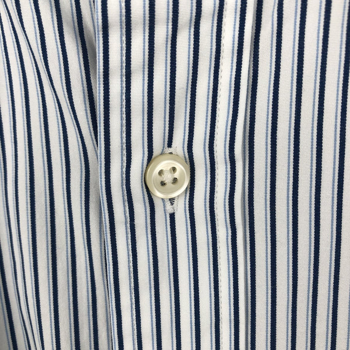 Ralph Lauren Classic Fit Long Sleeve Button Down Striped Shirt Men's XL cotton white type Vintage Second Hand