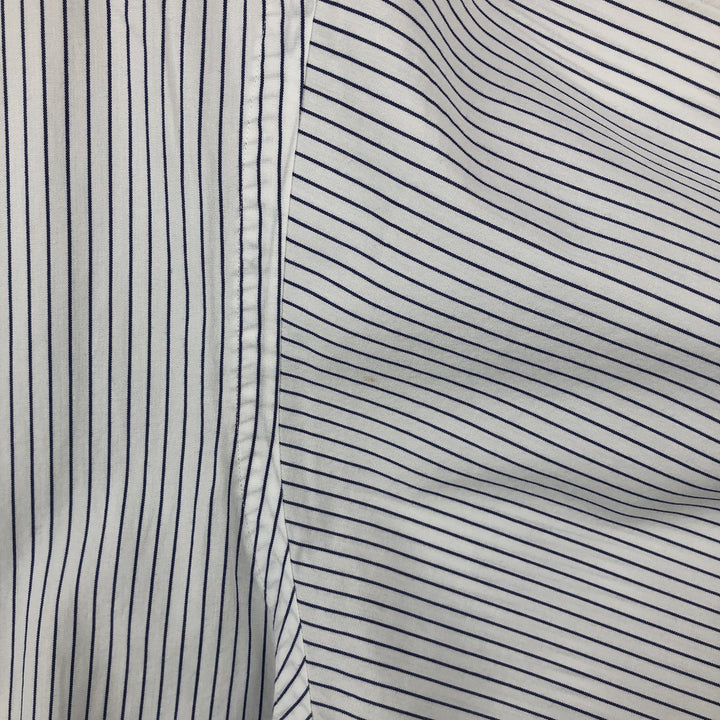 Ralph Lauren YARMOUTH Stripe Pattern Long-Sleeve Button-Down Stripe Shirt, Men's Size L (approx.) cotton white type Vintage Second Hand