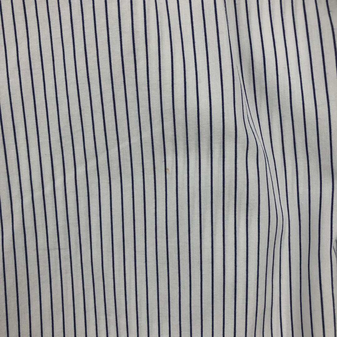 Ralph Lauren YARMOUTH Stripe Pattern Long-Sleeve Button-Down Stripe Shirt, Men's Size L (approx.) cotton white type Vintage Second Hand