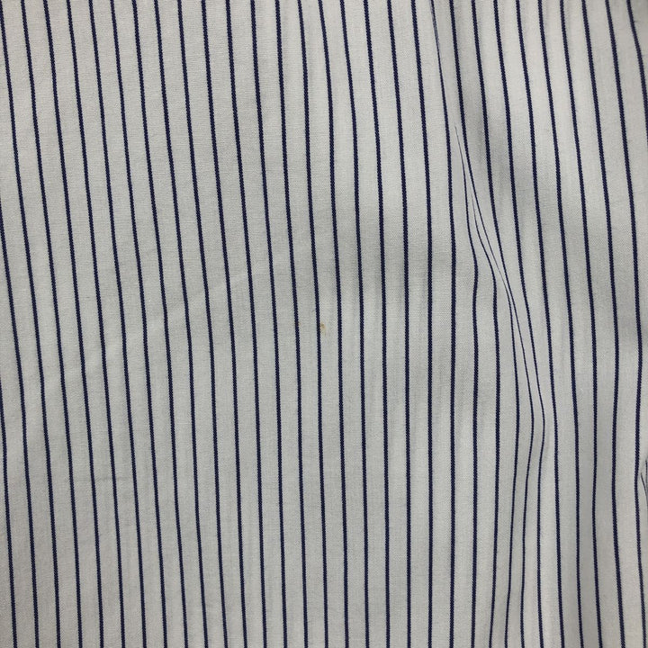 Ralph Lauren YARMOUTH Stripe Pattern Long-Sleeve Button-Down Stripe Shirt, Men's Size L (approx.) cotton white type Vintage Second Hand
