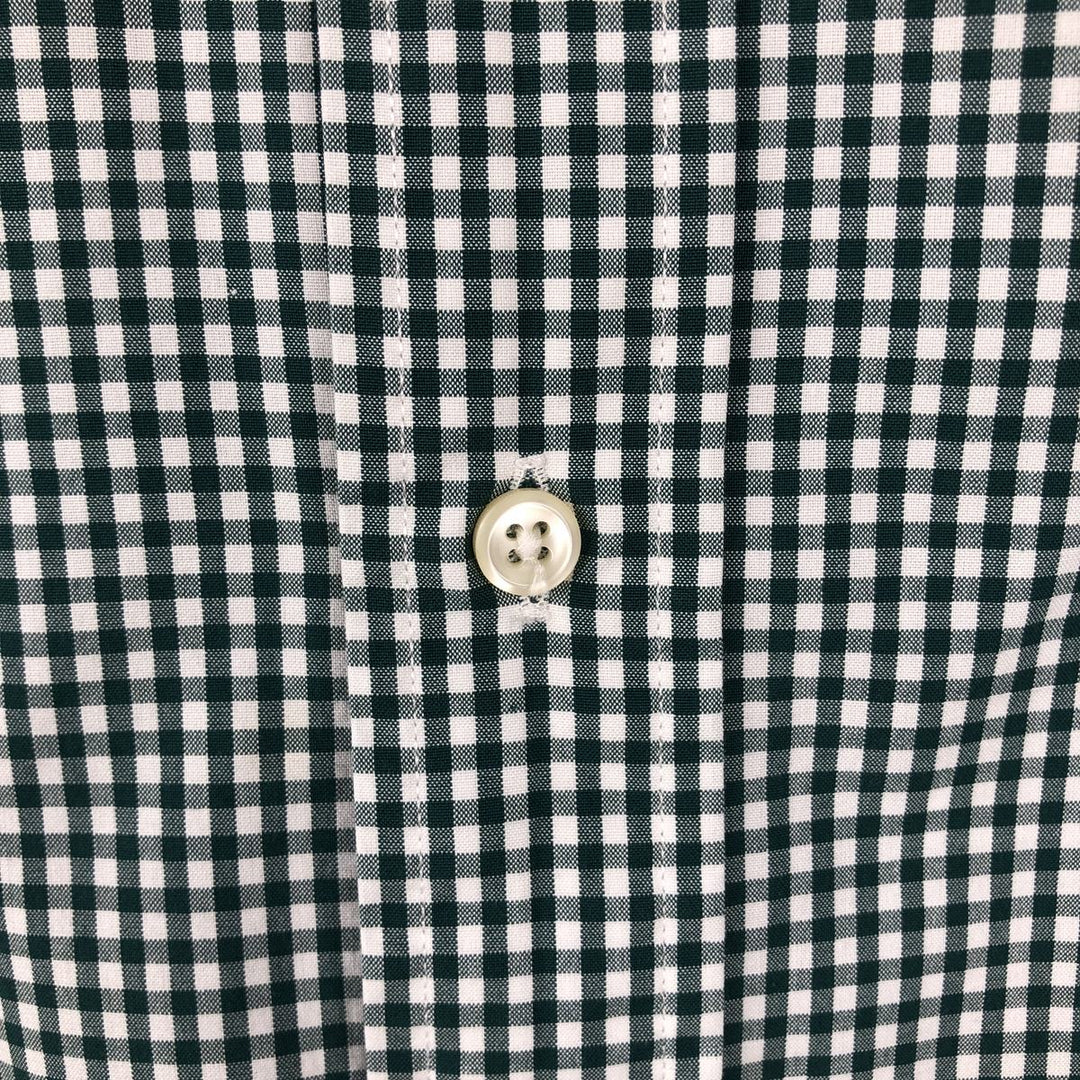 Ralph Lauren Classic Fit Gingham Check Long Sleeve Button-Down Check Shirt, Men's Size XL cotton Green type dark green Vintage Second Hand