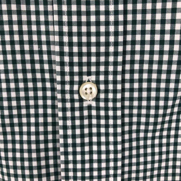 Ralph Lauren Classic Fit Gingham Check Long Sleeve Button-Down Check Shirt, Men's Size XL cotton Green type dark green Vintage Second Hand
