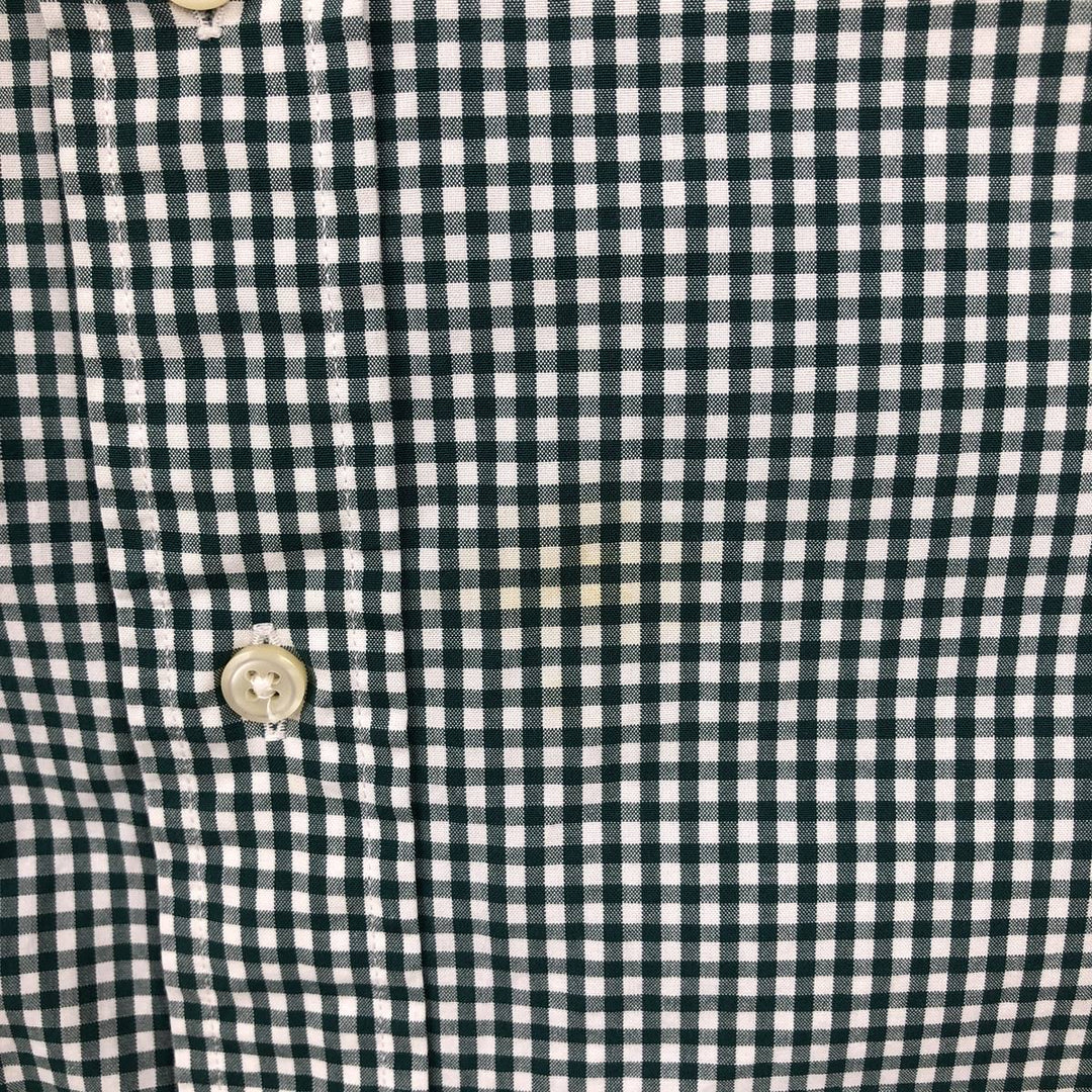 Ralph Lauren Classic Fit Gingham Check Long Sleeve Button-Down Check Shirt, Men's Size XL cotton Green type dark green Vintage Second Hand