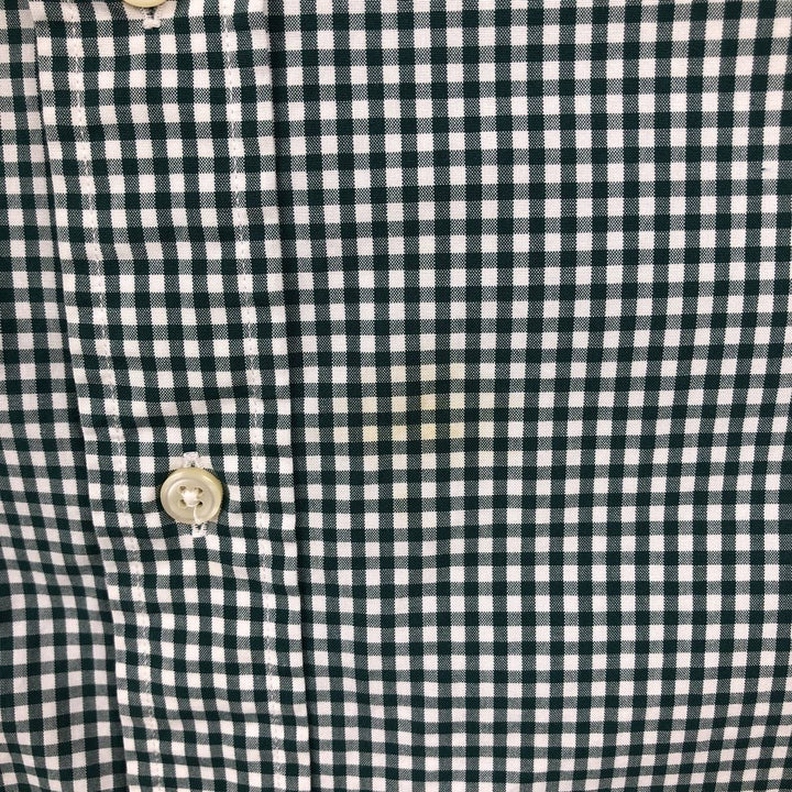 Ralph Lauren Classic Fit Gingham Check Long Sleeve Button-Down Check Shirt, Men's Size XL cotton Green type dark green Vintage Second Hand