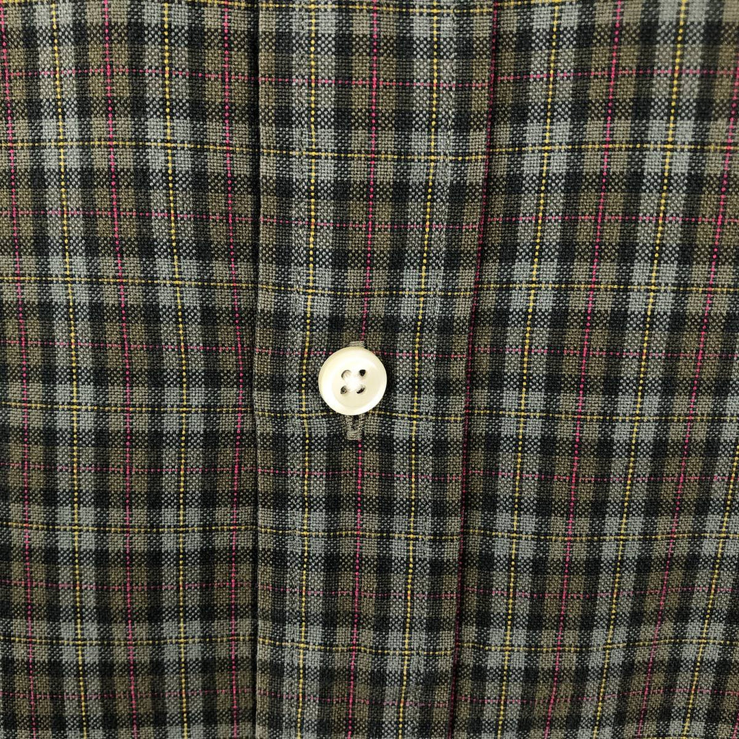 Ralph Lauren long sleeve button down check shirt, men's XL size cotton dark green Vintage Second Hand
