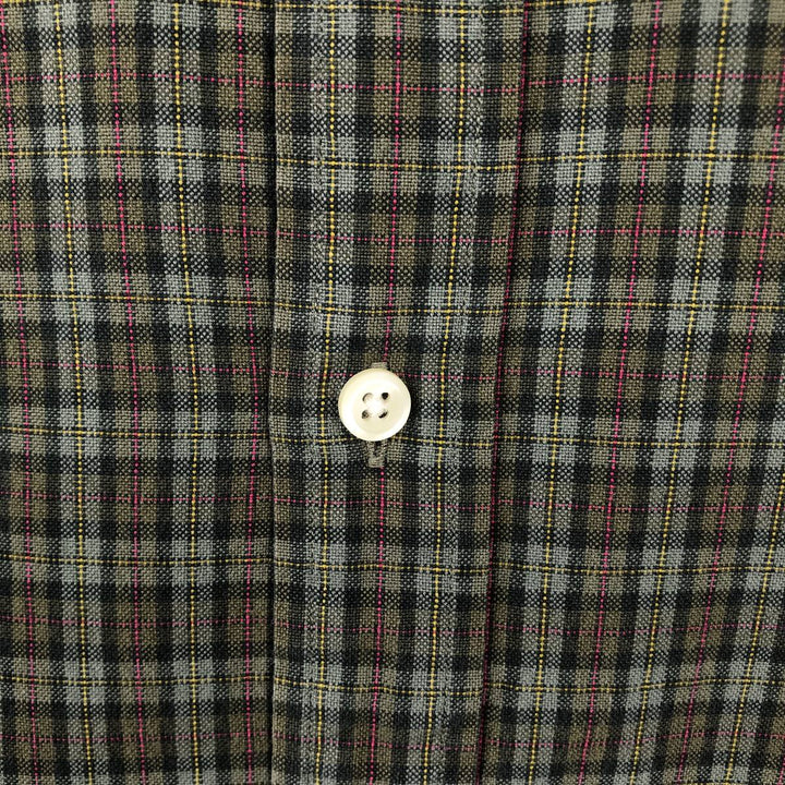 Ralph Lauren long sleeve button down check shirt, men's XL size cotton dark green Vintage Second Hand