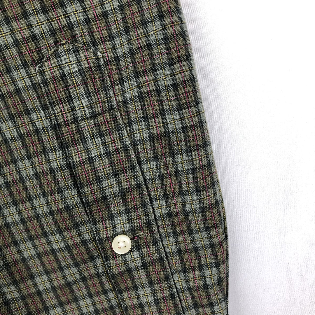 Ralph Lauren long sleeve button down check shirt, men's XL size cotton dark green Vintage Second Hand