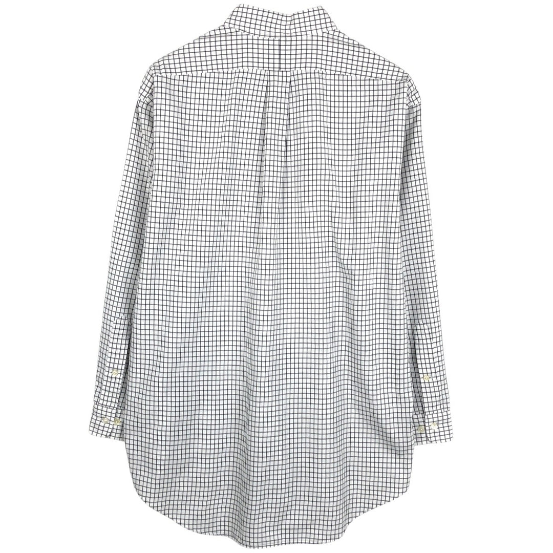 Ralph Lauren YARMOUTH Long Sleeve Button Down Check Shirt Men's XL cotton white type Vintage Second Hand