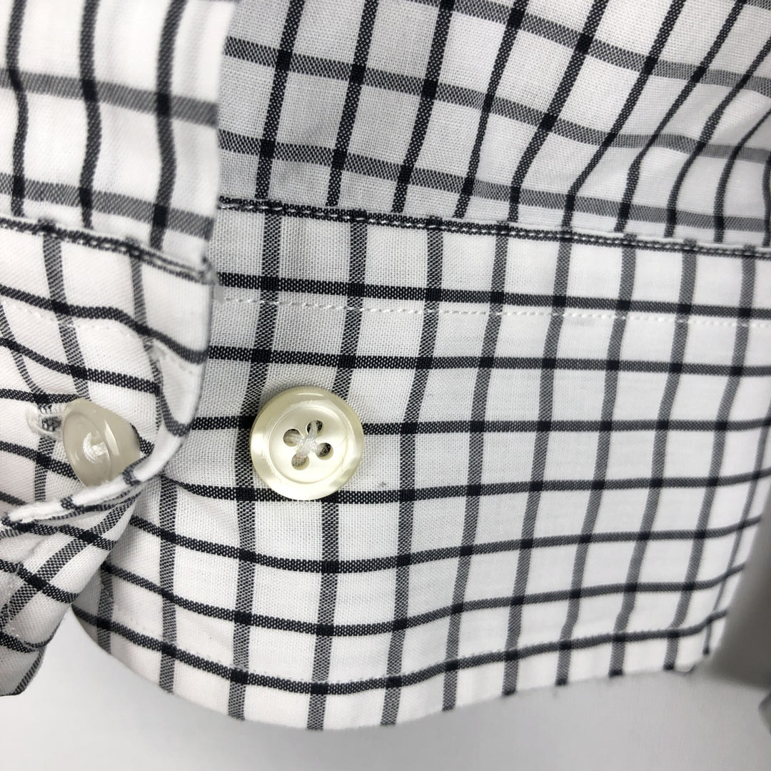 Ralph Lauren YARMOUTH Long Sleeve Button Down Check Shirt Men's XL cotton white type Vintage Second Hand