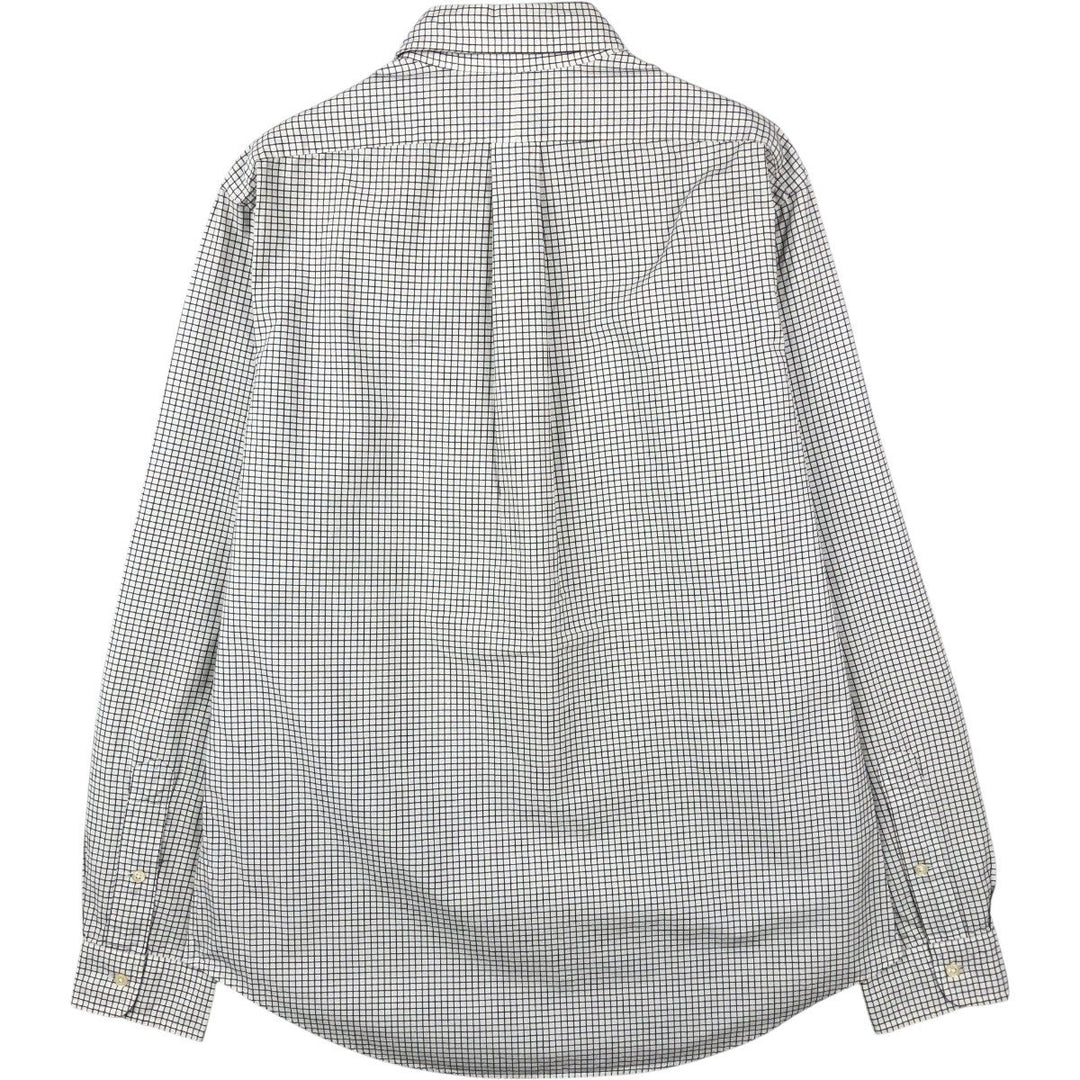 Ralph Lauren CUSTOM FIT long sleeve button down check shirt men's size M cotton white type Vintage Second Hand