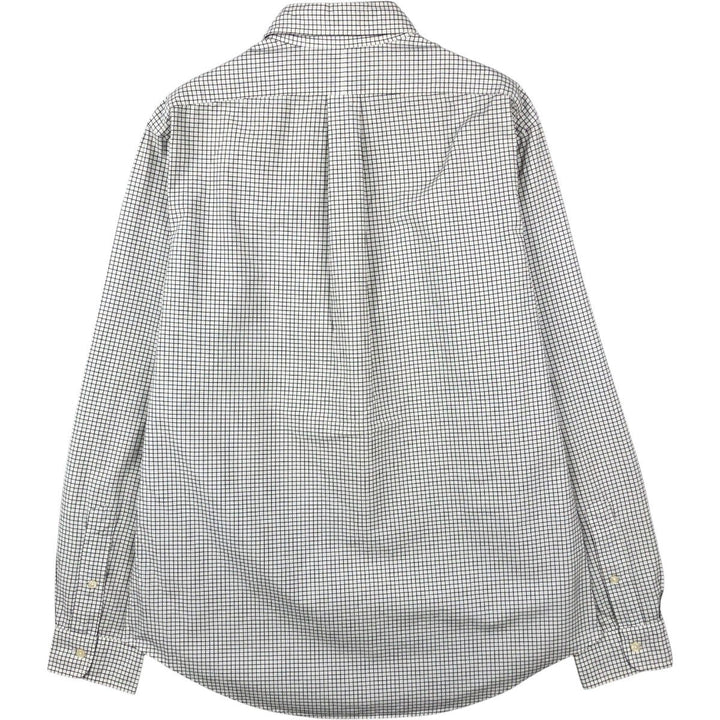 Ralph Lauren CUSTOM FIT long sleeve button down check shirt men's size M cotton white type Vintage Second Hand