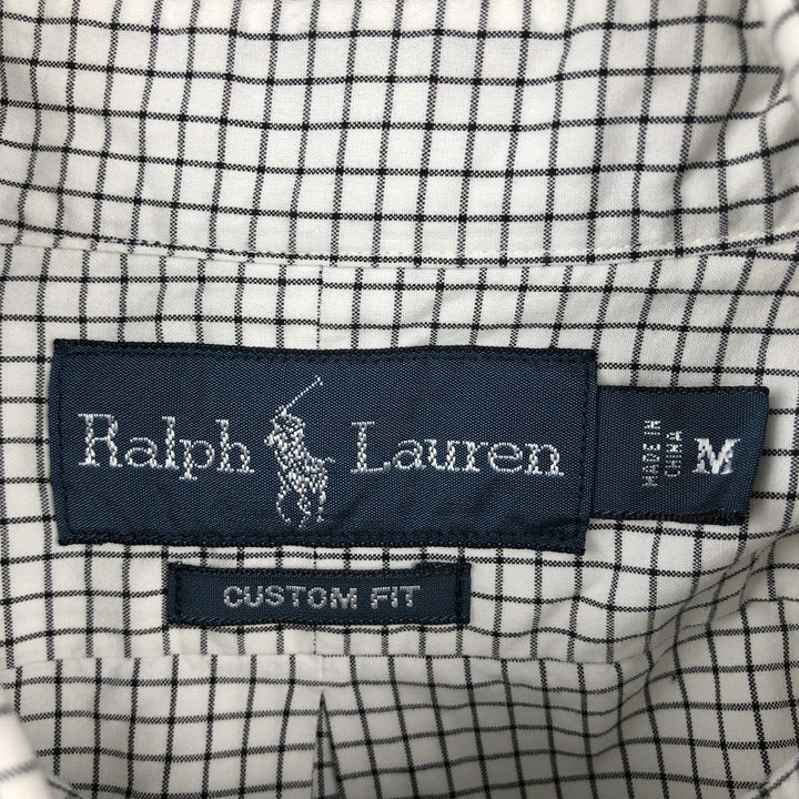 Ralph Lauren CUSTOM FIT long sleeve button down check shirt men's size M cotton white type Vintage Second Hand