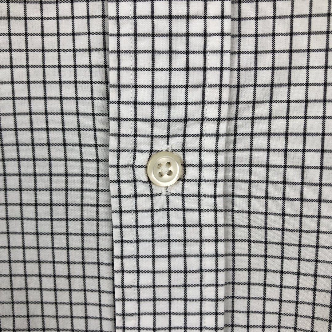Ralph Lauren CUSTOM FIT long sleeve button down check shirt men's size M cotton white type Vintage Second Hand