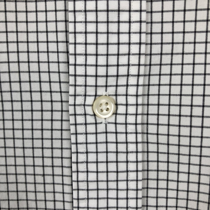 Ralph Lauren CUSTOM FIT long sleeve button down check shirt men's size M cotton white type Vintage Second Hand