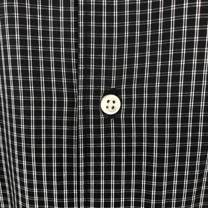 Ralph Lauren POLO by Ralph Lauren MARLOWE long-sleeved cotton check shirt, men's size M cotton navy blue type Vintage Second Hand