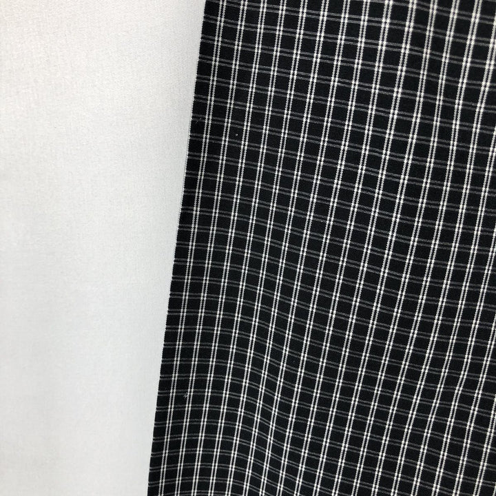 Ralph Lauren POLO by Ralph Lauren MARLOWE long-sleeved cotton check shirt, men's size M cotton navy blue type Vintage Second Hand