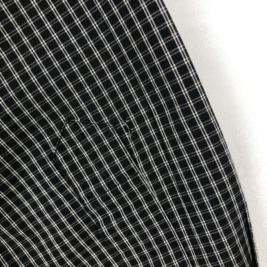 Ralph Lauren POLO by Ralph Lauren MARLOWE long-sleeved cotton check shirt, men's size M cotton navy blue type Vintage Second Hand