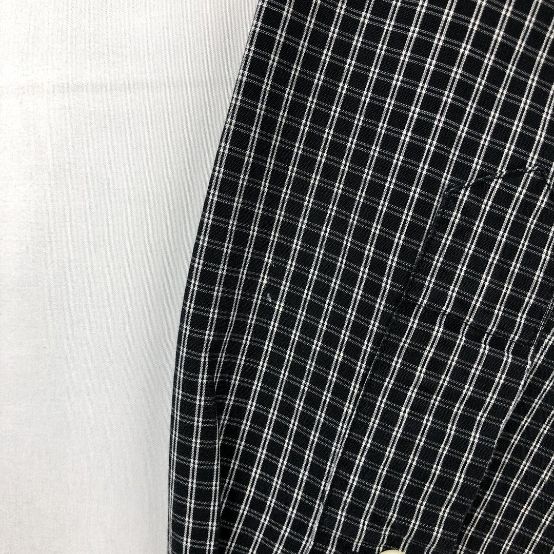 Ralph Lauren POLO by Ralph Lauren MARLOWE long-sleeved cotton check shirt, men's size M cotton navy blue type Vintage Second Hand
