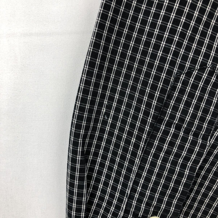 Ralph Lauren POLO by Ralph Lauren MARLOWE long-sleeved cotton check shirt, men's size M cotton navy blue type Vintage Second Hand