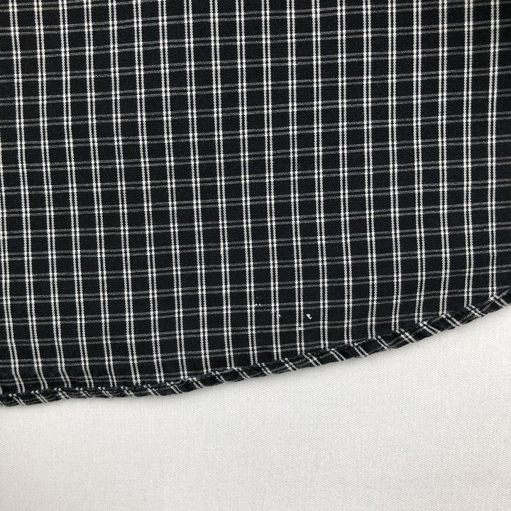 Ralph Lauren POLO by Ralph Lauren MARLOWE long-sleeved cotton check shirt, men's size M cotton navy blue type Vintage Second Hand