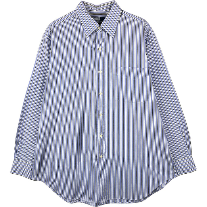 Ralph Lauren POLO by Ralph Lauren ANDREW Long Sleeve Cotton Striped Shirt Men's L cotton blue type Vintage Second Hand